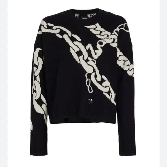 NEW Zadig & Voltaire starry distressed cashmere sweater - Picture 3 of 11